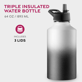 Garrafa de água esportiva térmica com canudo 