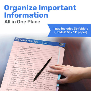 Bloco de notas para pasta de arquivo - Pacote com 12 