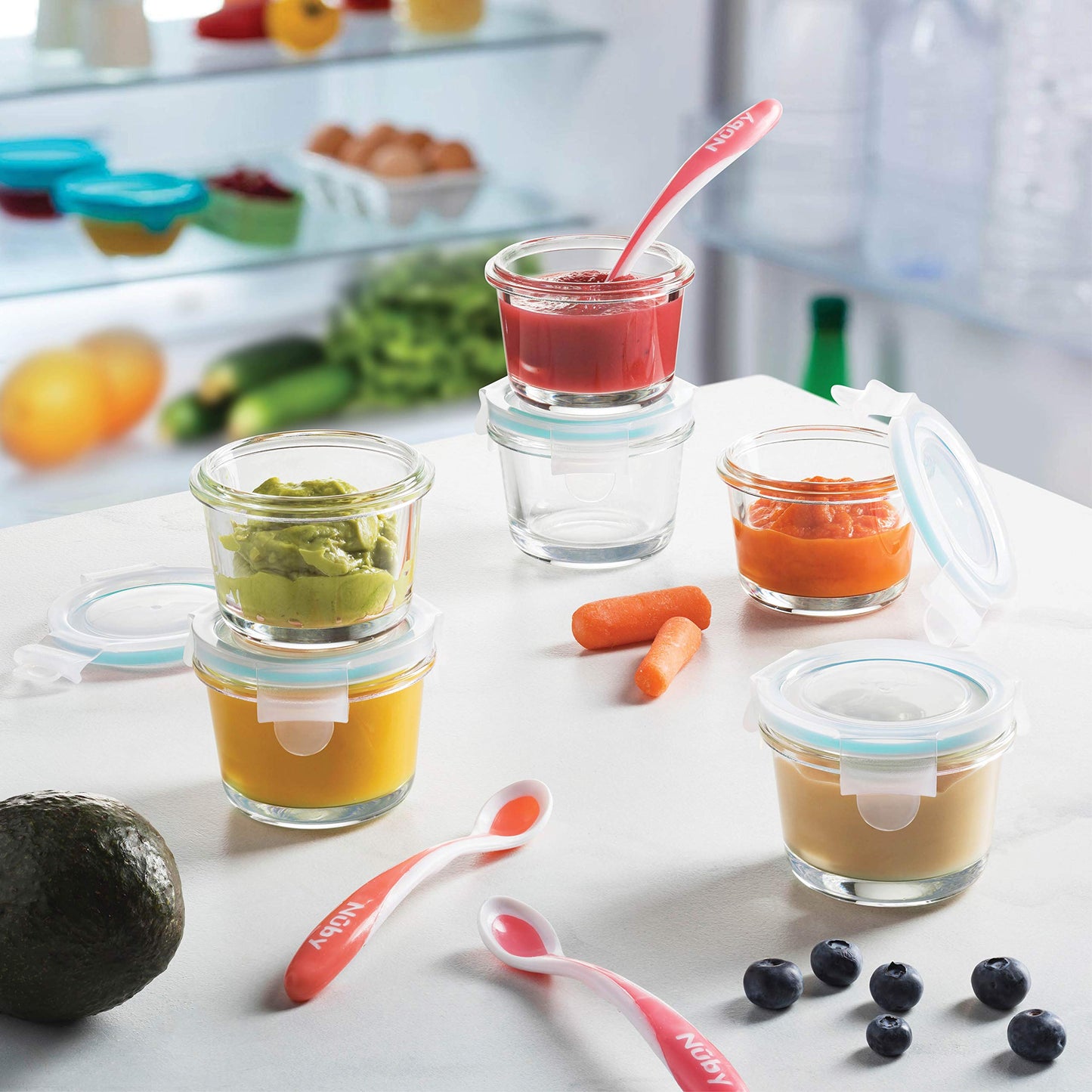 Recipientes de vidro para alimentos de 4 oz - conjunto de 6 peças 