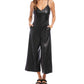 Fifteen Twenty - Faux Leather Cropped Jumpsuit