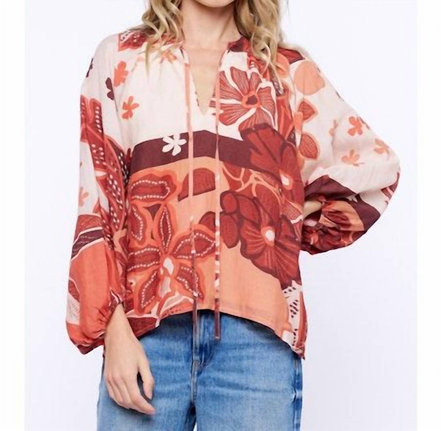 Ciebon - Women's Fall Rust Blouse
