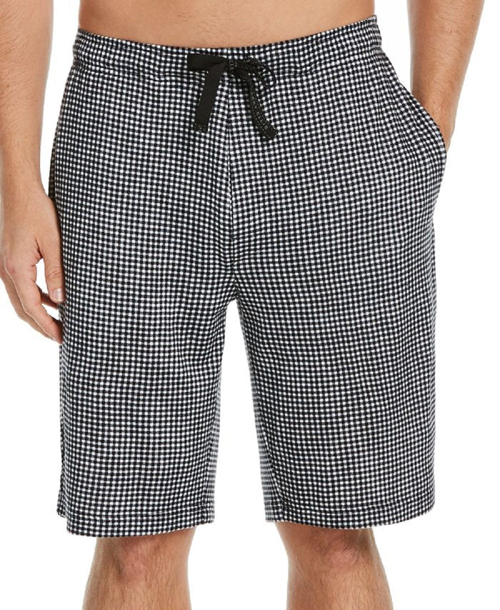 Shorts de pijama xadrez xadrez masculino Perry Ellis, preto, tamanho grande