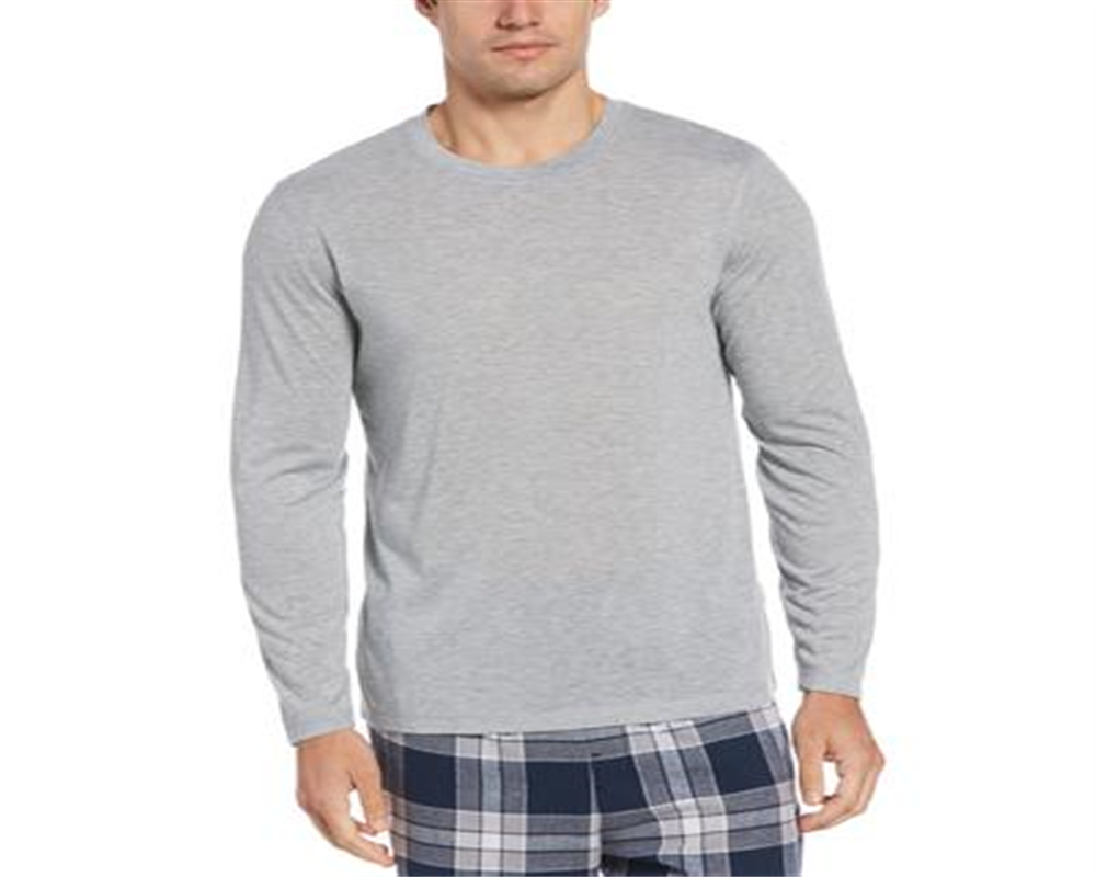 Camiseta de pijama masculina Perry Ellis de manga comprida, cinza, tamanho médio