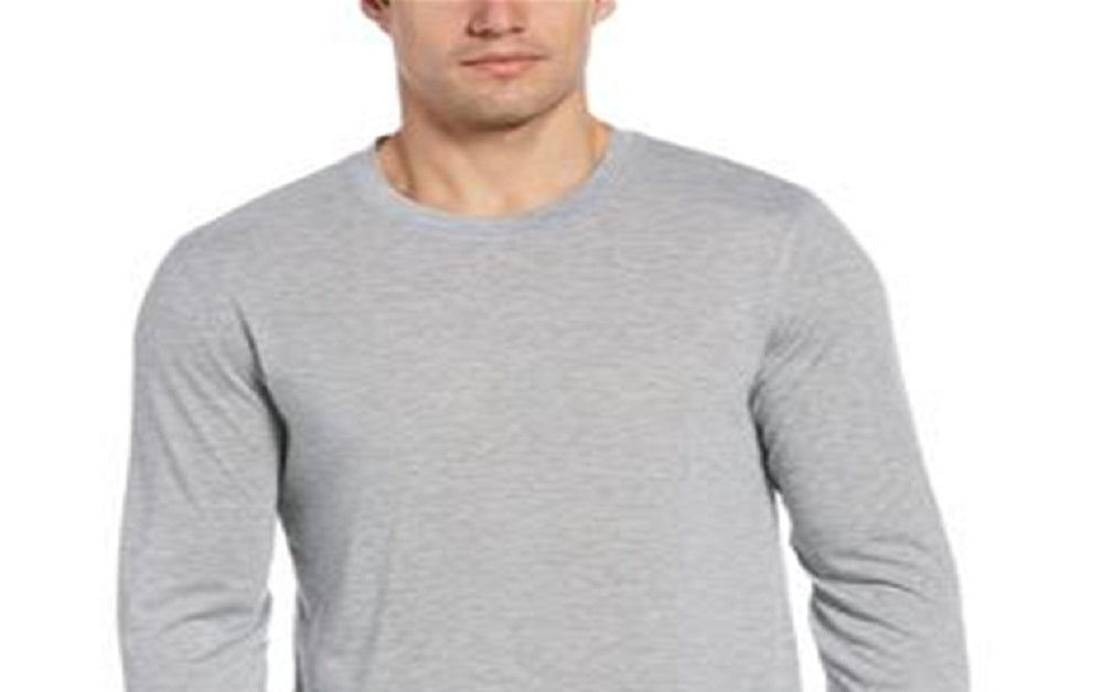 Camiseta de pijama masculina Perry Ellis de manga comprida, cinza, tamanho médio