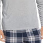 Camiseta de pijama masculina Perry Ellis de manga comprida, cinza, tamanho médio
