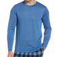Camiseta de pijama masculina Perry Ellis de manga comprida, azul, tamanho médio