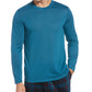 Camiseta de pijama de manga comprida Perry Ellis masculina, azul, tamanho pequeno