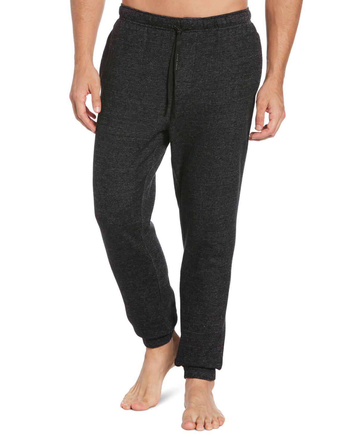 Calça jogger masculina Perry Ellis de malha texturizada mesclada, preta, tamanho pequeno