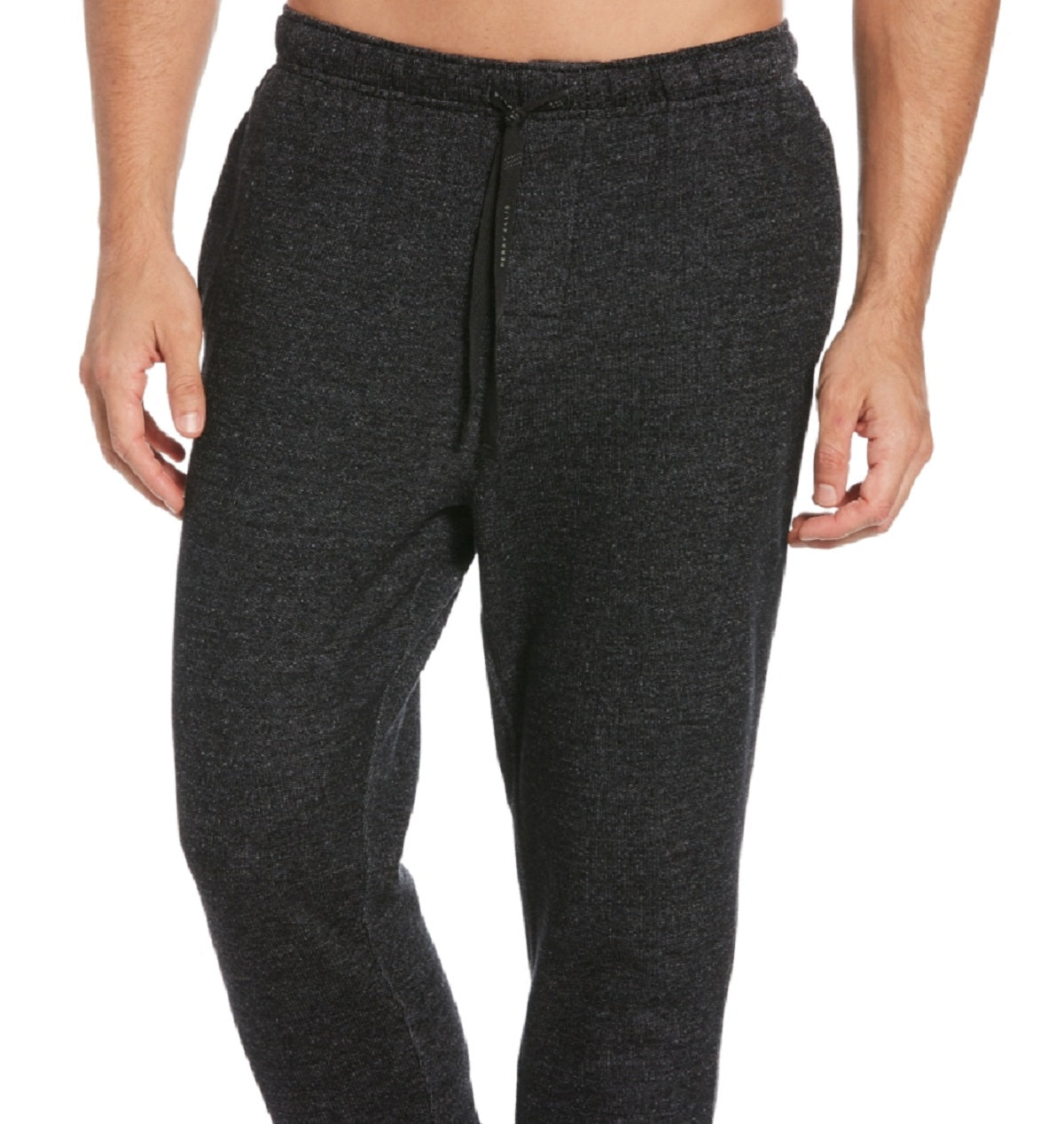 Calça jogger masculina Perry Ellis de malha texturizada mesclada, preta, tamanho pequeno