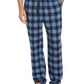 Calça de pijama de flanela masculina Perry Ellis, azul, tamanho médio
