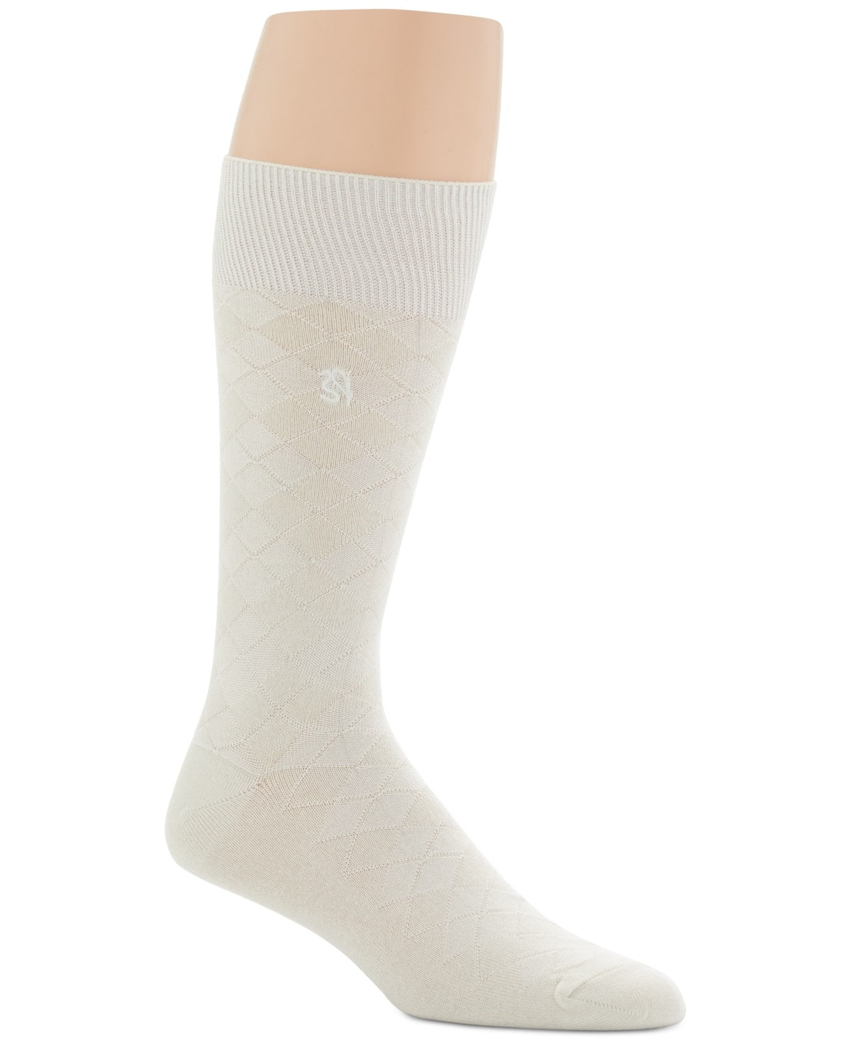 Pacote único de meias masculinas Perry Ellis Diamond, tamanho regular, brancas