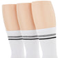 Perry Ellis Retro Stripe Crew, pacote com 3 meias masculinas, tamanho regular, brancas