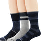 Meias Perry Ellis Masculinas Casuais Caneladas, Pacote com 3, Azul, Tamanho Regular