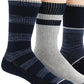 Meias Perry Ellis Masculinas Casuais Caneladas, Pacote com 3, Azul, Tamanho Regular