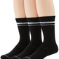 Perry Ellis Retro Stripe Crew Pacote com 3 Meias Masculinas Pretas Tamanho Regular