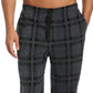 Calça de pijama masculina Perry Ellis Portfolio Windowpane xadrez texturizada de lã, preta, tamanho pequeno