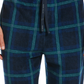 Calça de pijama masculina Perry Ellis Portfolio Windowpane xadrez texturizada de lã azul