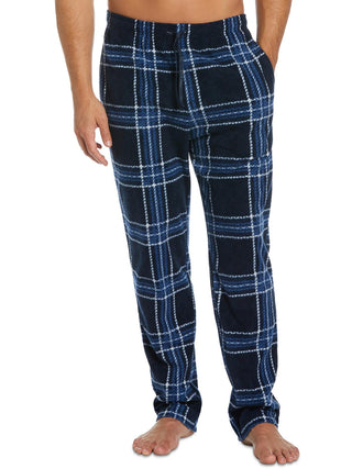 Calça de pijama masculina Perry Ellis Portfolio Chevron xadrez texturizada de lã azul