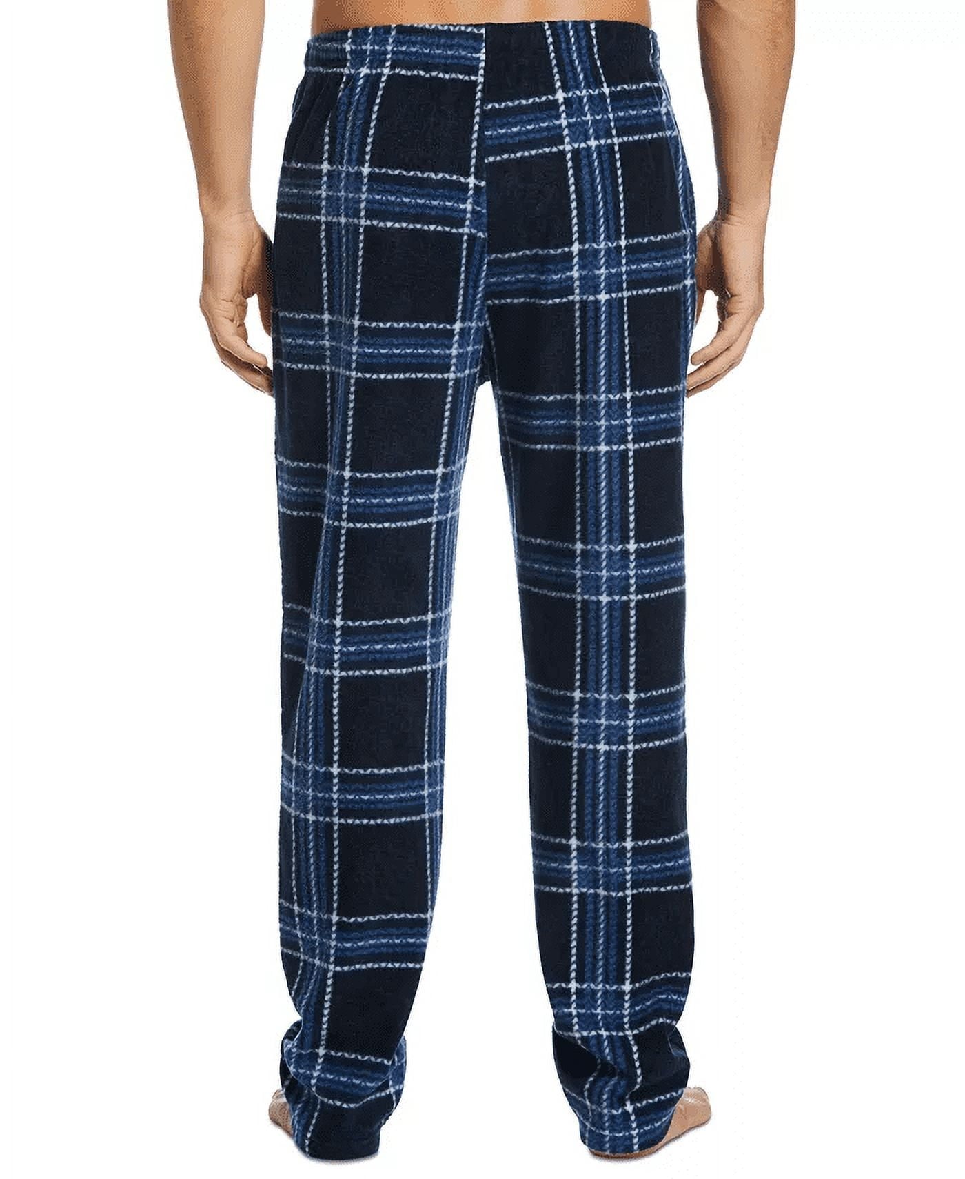 Calça de pijama masculina Perry Ellis Portfolio Chevron xadrez texturizada de lã azul