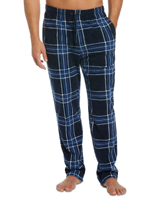 Calça de pijama masculina Perry Ellis Portfolio Chevron xadrez texturizada de lã azul