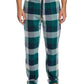 Perry Ellis Portfolio Men's Modern Buffalo Plaid Textured Fleece Pajama Pants Green Size Large