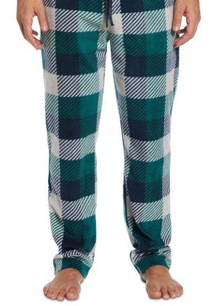 Calça de pijama masculina Perry Ellis Portfolio Modern Buffalo Plaid com textura de lã verde, tamanho extragrande