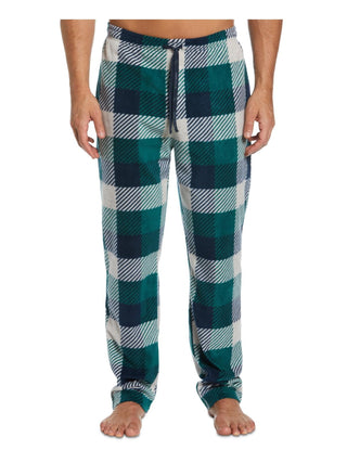 Calça de pijama masculina Perry Ellis Portfolio Modern Buffalo Plaid com textura de lã verde, tamanho extragrande