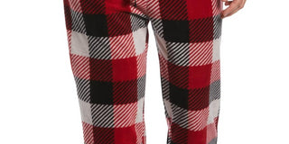 Calça de pijama masculina Perry Ellis Portfolio Modern Buffalo Plaid com textura de lã vermelha, tamanho X-G