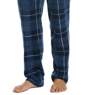 Calça de pijama masculina Perry Ellis Portfolio Windowpane xadrez texturizada de lã azul tamanho extragrande