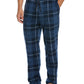 Calça de pijama masculina Perry Ellis Portfolio Windowpane xadrez texturizada de lã azul tamanho médio