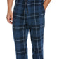 Calça de pijama masculina Perry Ellis Portfolio Windowpane xadrez texturizada de lã azul tamanho médio