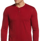Camisa de dormir masculina Perry Ellis Henley sólida vermelha tamanho X-G