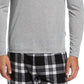 Camiseta de pijama masculina Perry Ellis Portfolio de manga comprida lisa, cinza, tamanho grande