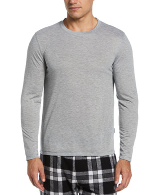 Camiseta de pijama masculina Perry Ellis Portfolio de manga comprida lisa, cinza, tamanho grande