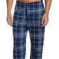 Calça de pijama masculina Perry Ellis xadrez de malha azul tamanho médio