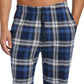 Calça de pijama masculina Perry Ellis Portfolio Windowpane xadrez de malha azul tamanho GG