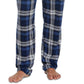 Calça de pijama masculina Perry Ellis Portfolio Windowpane xadrez de malha azul tamanho GG