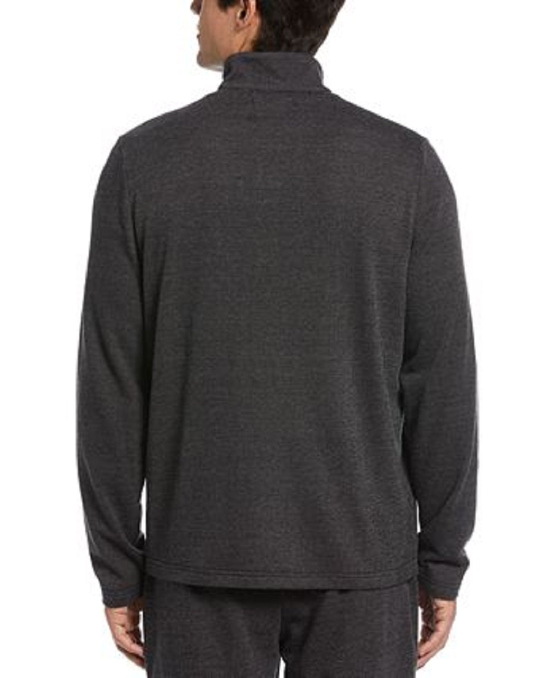 Perry Ellis Suéter de pijama masculino de lã com textura mesclada e zíper 1/4, cinza, tamanho extragrande