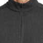 Perry Ellis Suéter de pijama masculino de lã com textura mesclada e zíper 1/4, cinza, tamanho extragrande
