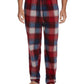 Calça de pijama xadrez mesclada masculina Perry Ellis Portfolio vermelha, tamanho médio