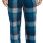 Calça de pijama xadrez mesclada masculina Perry Ellis Portfolio, azul, tamanho grande