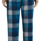 Calça de pijama xadrez mesclada masculina Perry Ellis Portfolio, azul, tamanho grande