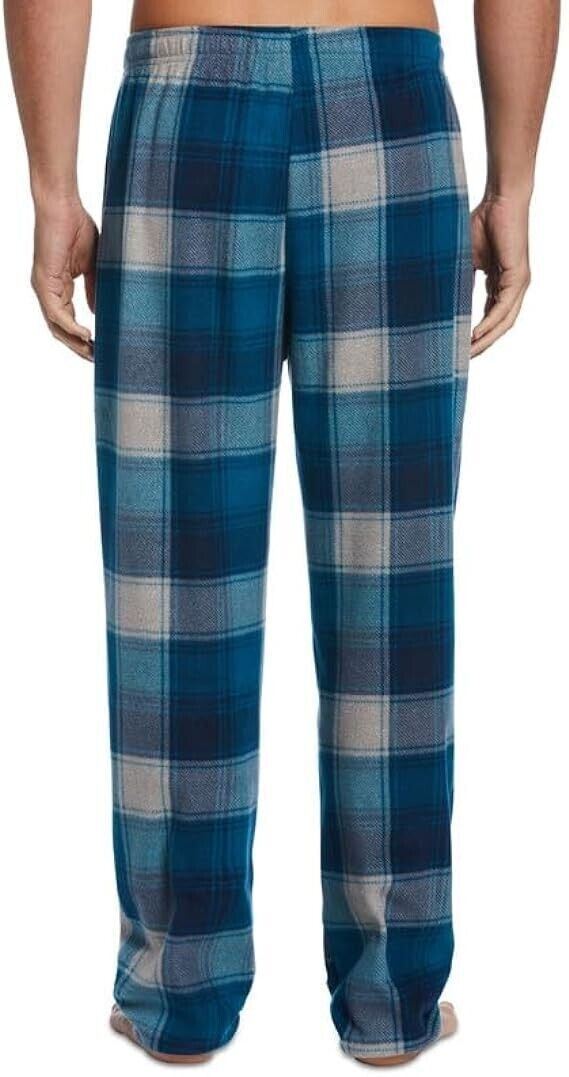 Calça de pijama xadrez mesclada masculina Perry Ellis Portfolio, azul, tamanho grande