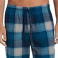 Calça de pijama xadrez mesclada masculina Perry Ellis Portfolio, azul, tamanho grande
