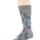 Meia Perry Ellis Masculina Tossed Paisley Crew Cinza Tamanho Regular