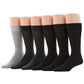 Perry Ellis Portfolio Meias Masculinas Casuais Rib Crew Pacote com 6, Pretas, Tamanho Regular