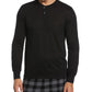 Camisa térmica masculina Perry Ellis Portfolio Henley, preta, tamanho médio