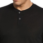 Camisa térmica masculina Perry Ellis Portfolio Henley, preta, tamanho médio