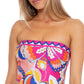Top de natação feminino Trina Turk Multi Sevilla Tankini rosa tamanho 10