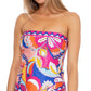 Top de natação feminino Trina Turk Multi Sevilla Tankini rosa tamanho 10